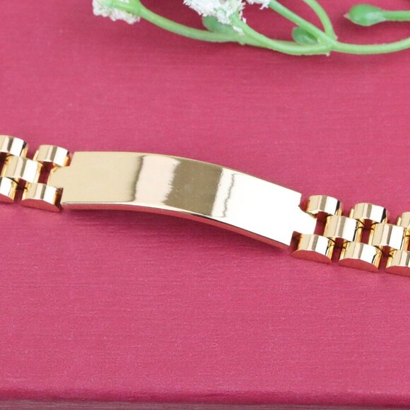 "Elegant Rose Gold Bracelet in Polished Link Design, XPBL1139 - Picture 10 of 13